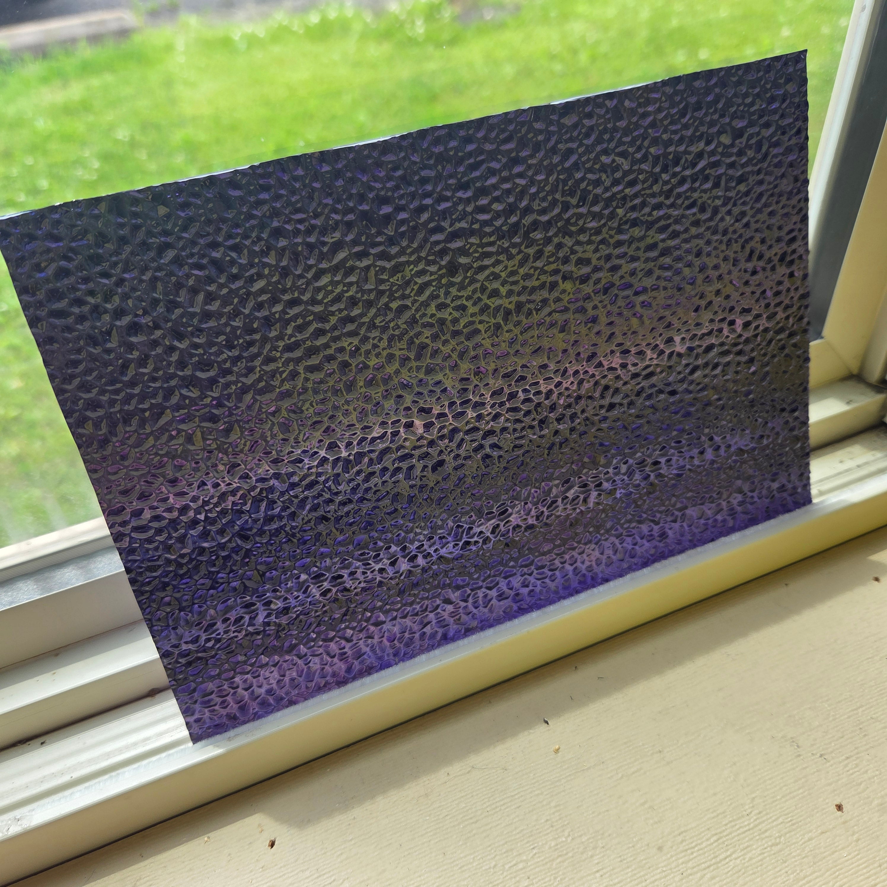 Dew Drop Violet Iridescent Wissmach Stained Glass 2 Sheet Packs | 2 Size Options
